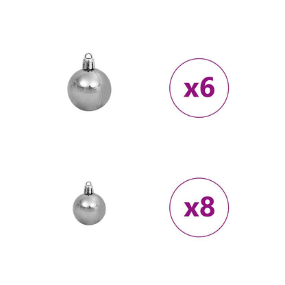 Artificial Pre-lit Christmas Tree Silver 120 cm PET