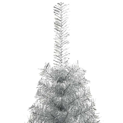 Artificial Pre-lit Christmas Tree Silver 180 cm PET
