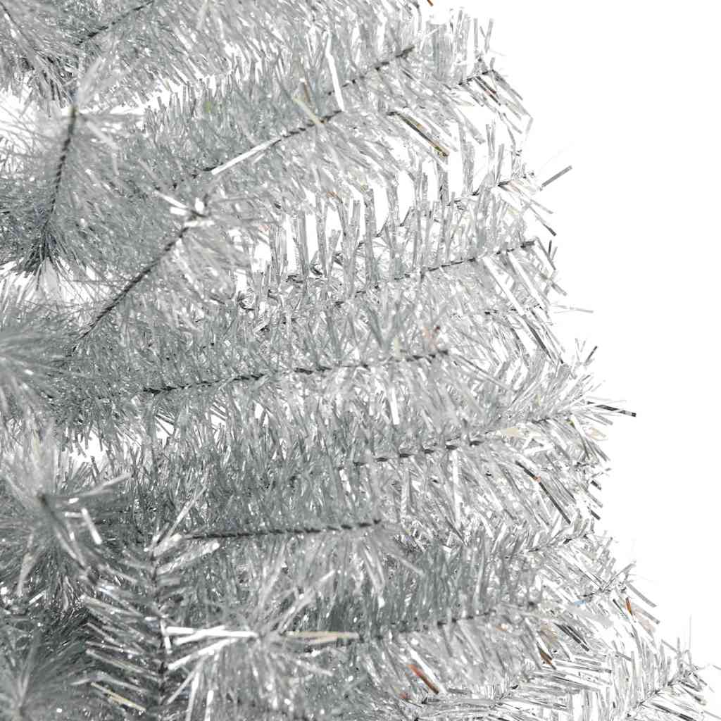 Artificial Pre-lit Christmas Tree Silver 240 cm PET