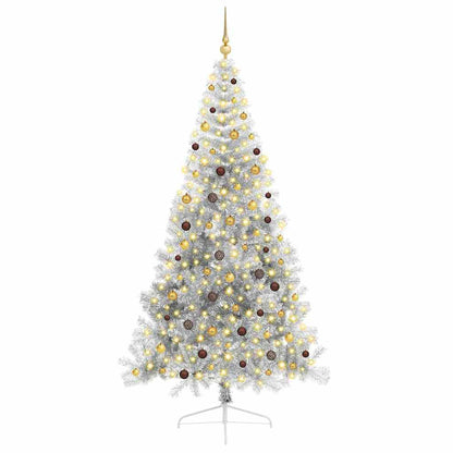 Artificial Pre-lit Christmas Tree Silver 240 cm PET