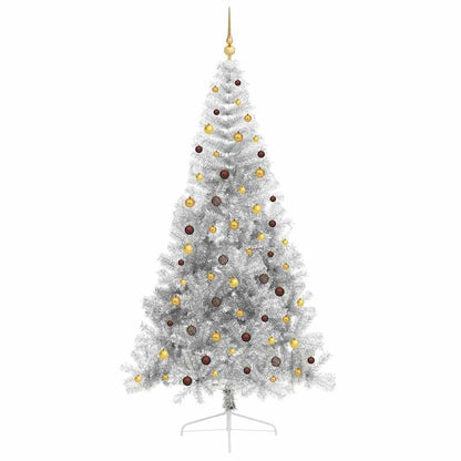 Artificial Pre-lit Christmas Tree Silver 240 cm PET