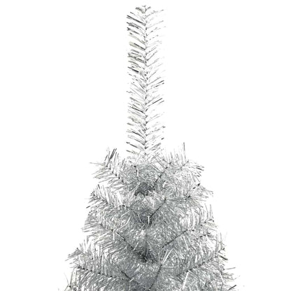 Artificial Pre-lit Christmas Tree Silver 240 cm PET