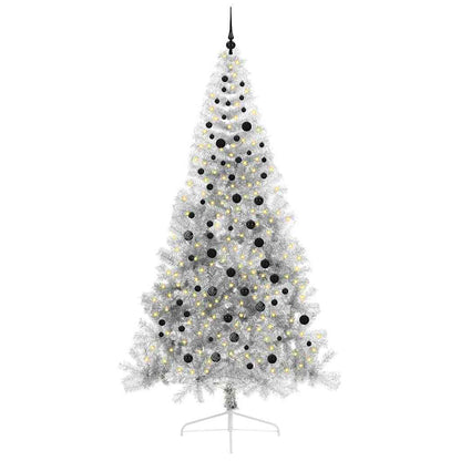 Artificial Pre-lit Christmas Tree Silver 240 cm PET