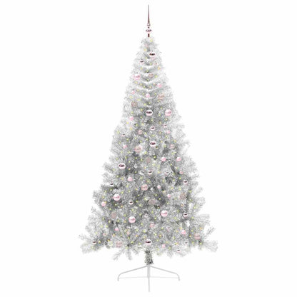Artificial Pre-lit Christmas Tree Silver 240 cm PET