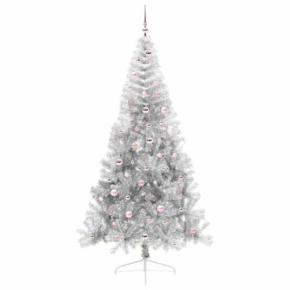 Artificial Pre-lit Christmas Tree Silver 240 cm PET