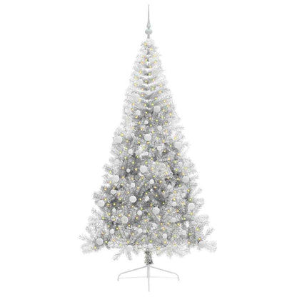 Artificial Pre-lit Christmas Tree Silver 240 cm PET