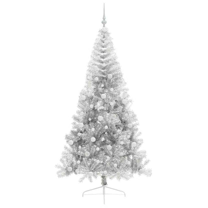 Artificial Pre-lit Christmas Tree Silver 240 cm PET