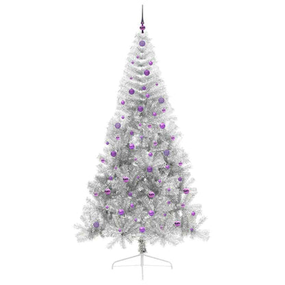 Artificial Pre-lit Christmas Tree Silver 240 cm PET