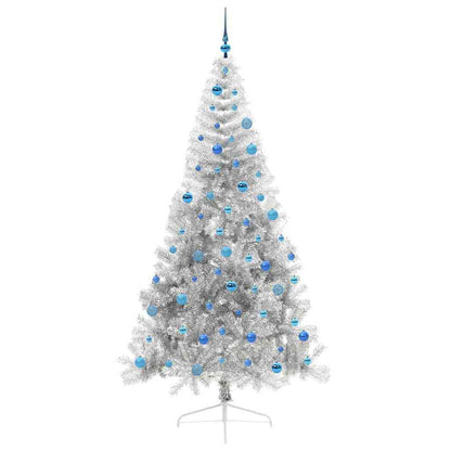 Artificial Pre-lit Christmas Tree Silver 240 cm PET