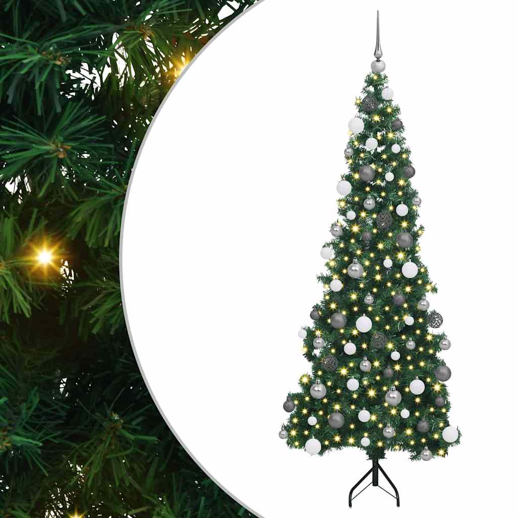 Corner Artificial Christmas Tree Green 180 cm PVC and Metal