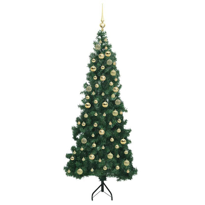 Corner Artificial Christmas Tree Green 180 cm PVC and Metal