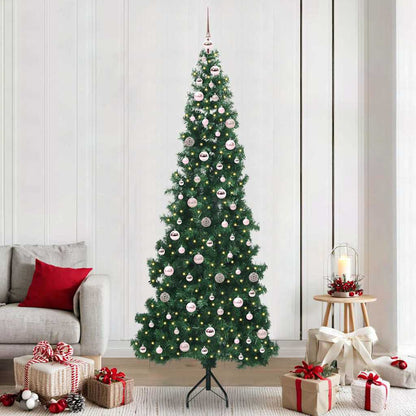 Corner Artificial Christmas Tree Green 240 cm PVC and Metal