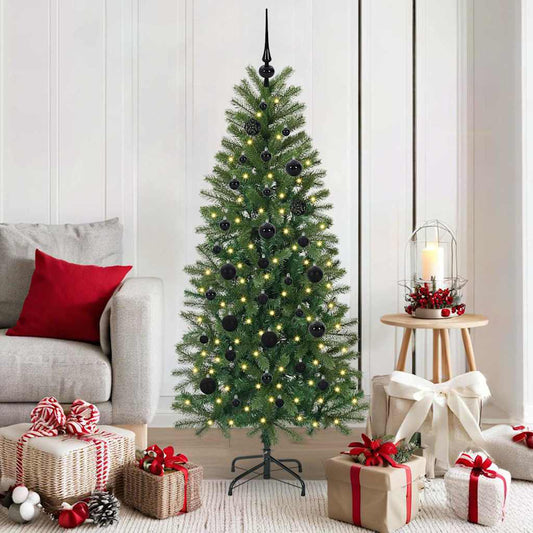 Artificial Christmas Tree with 150 LEDs Green 150 cm PE and PVC