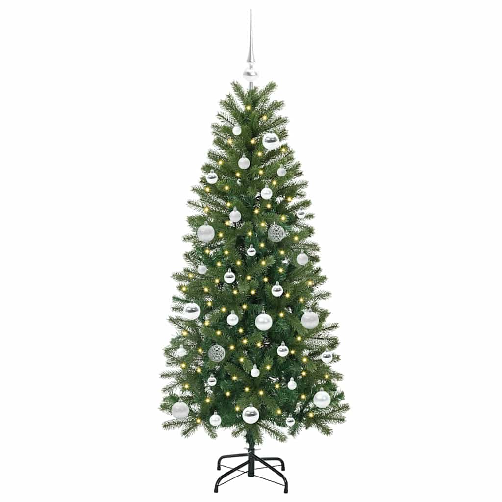 Artificial Christmas Tree with 150 LEDs Green 150 cm PE and PVC