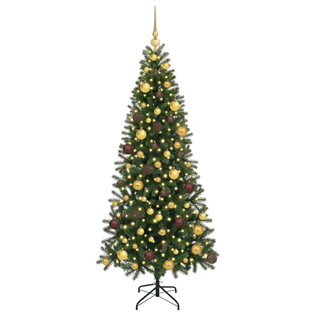 Artificial Christmas Tree with 300 LEDs Green 180 cm PE and PVC