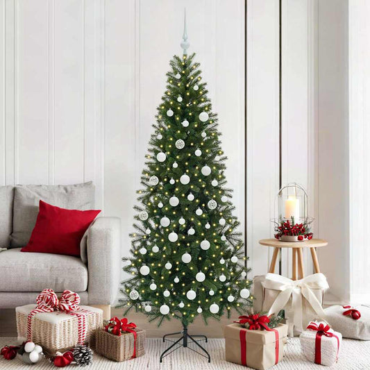 Artificial Christmas Tree with 300 LEDs Green 180 cm PE and PVC
