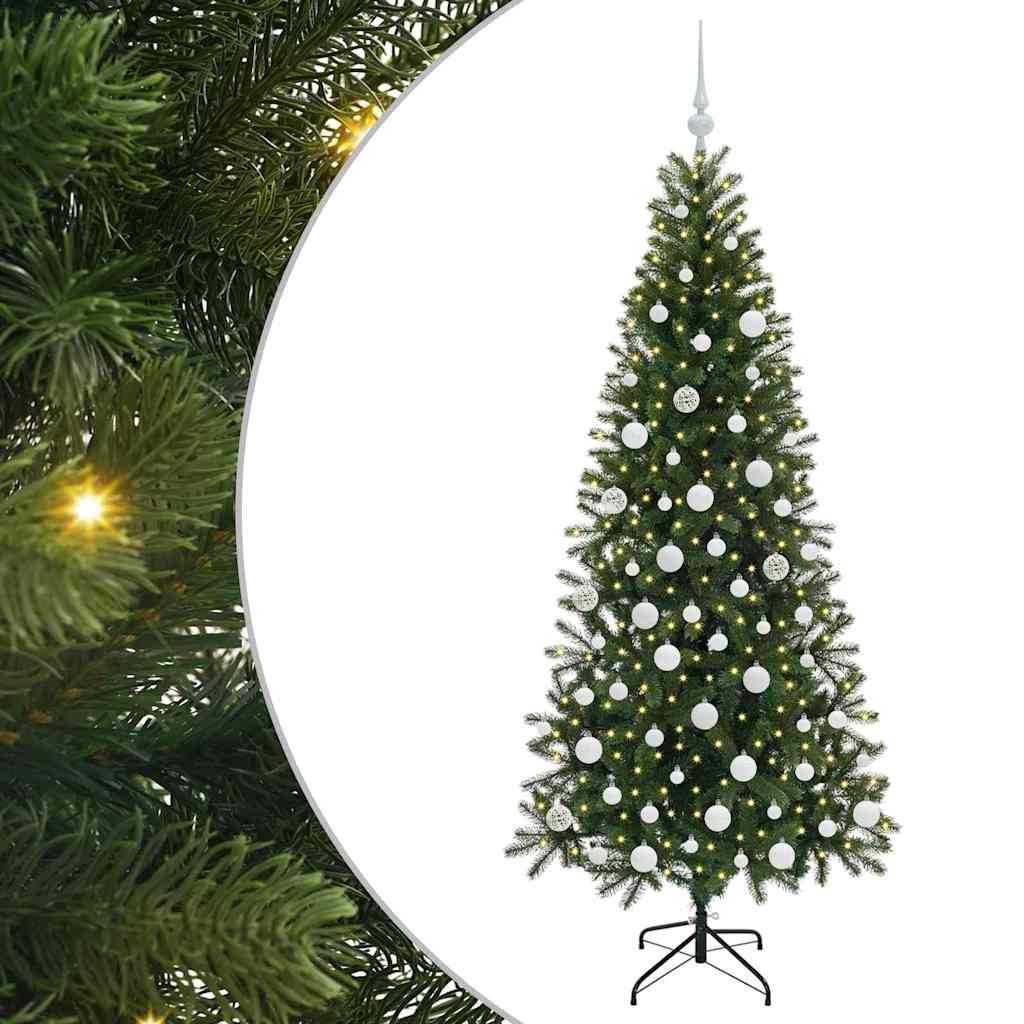 Artificial Christmas Tree with 300 LEDs Green 180 cm PE and PVC