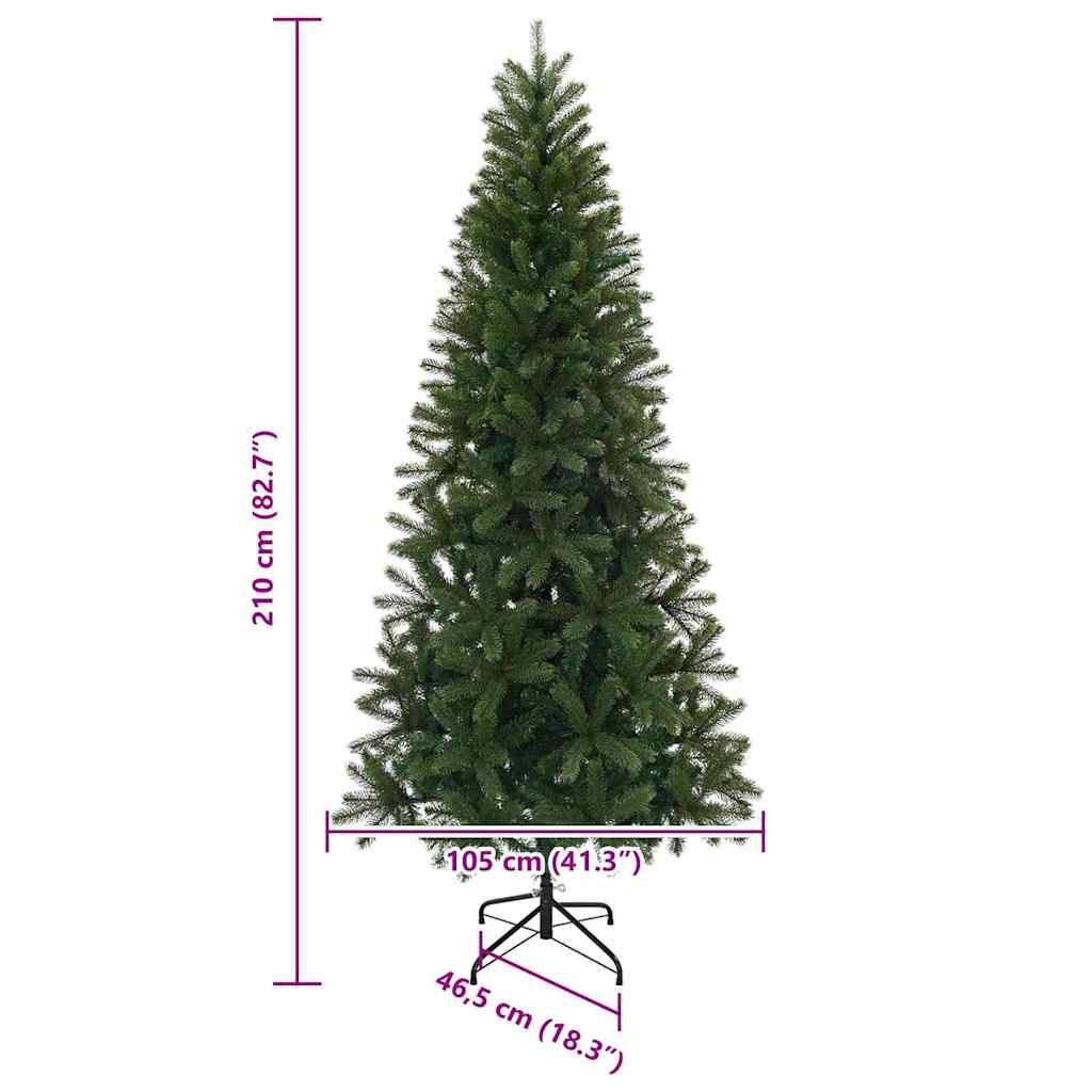 Artificial Christmas Tree with 300 LEDs Green 210 cm PE and PVC