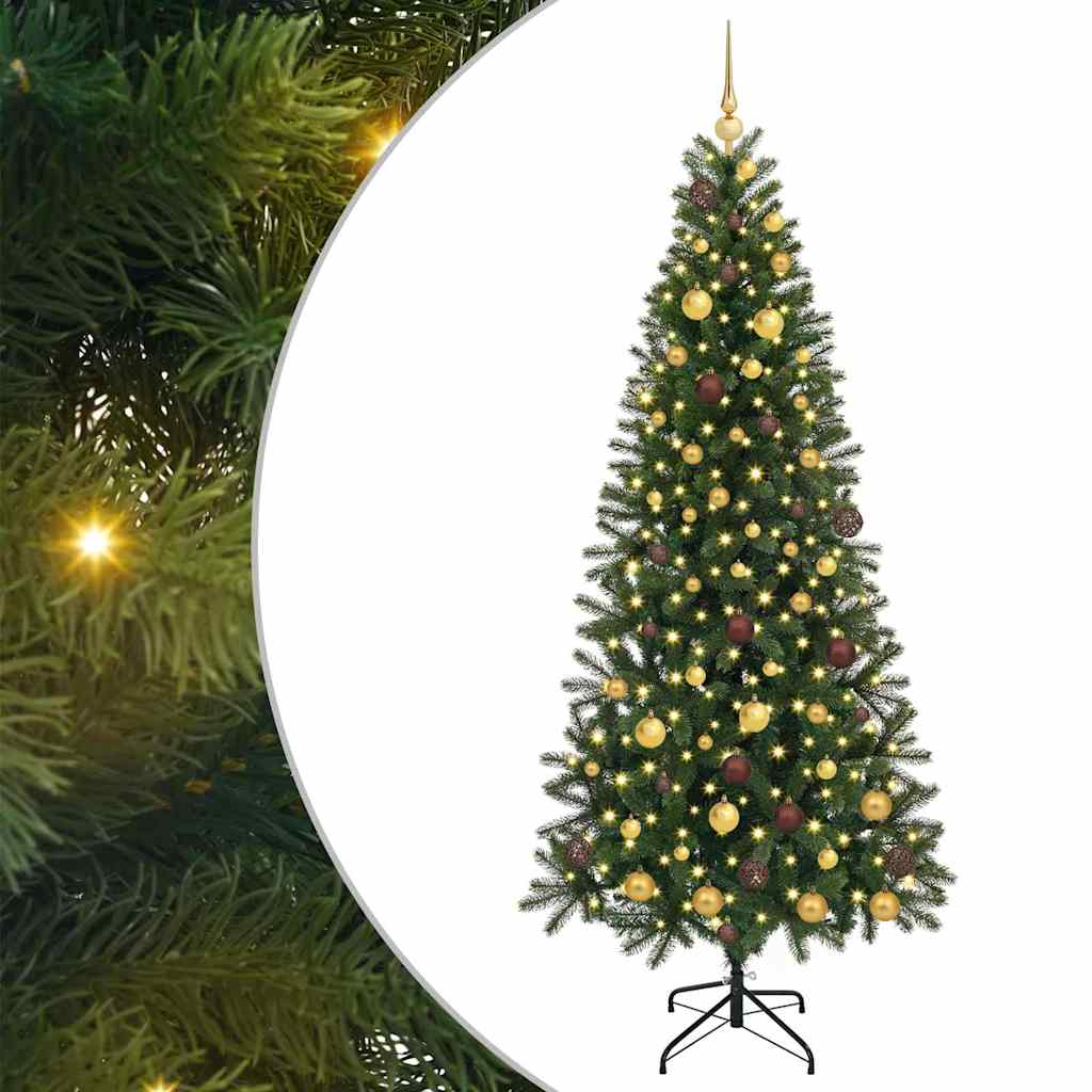 Artificial Christmas Tree with 300 LEDs Green 210 cm PE and PVC