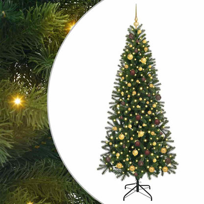 Artificial Christmas Tree with 300 LEDs Green 210 cm PE and PVC