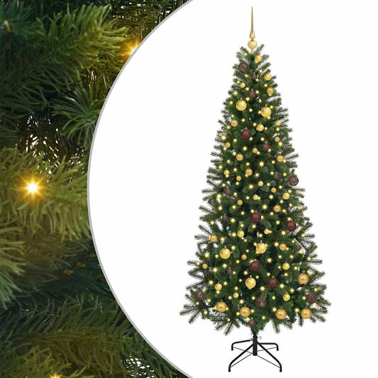 Artificial Christmas Tree with 300 LEDs Green 210 cm PE and PVC