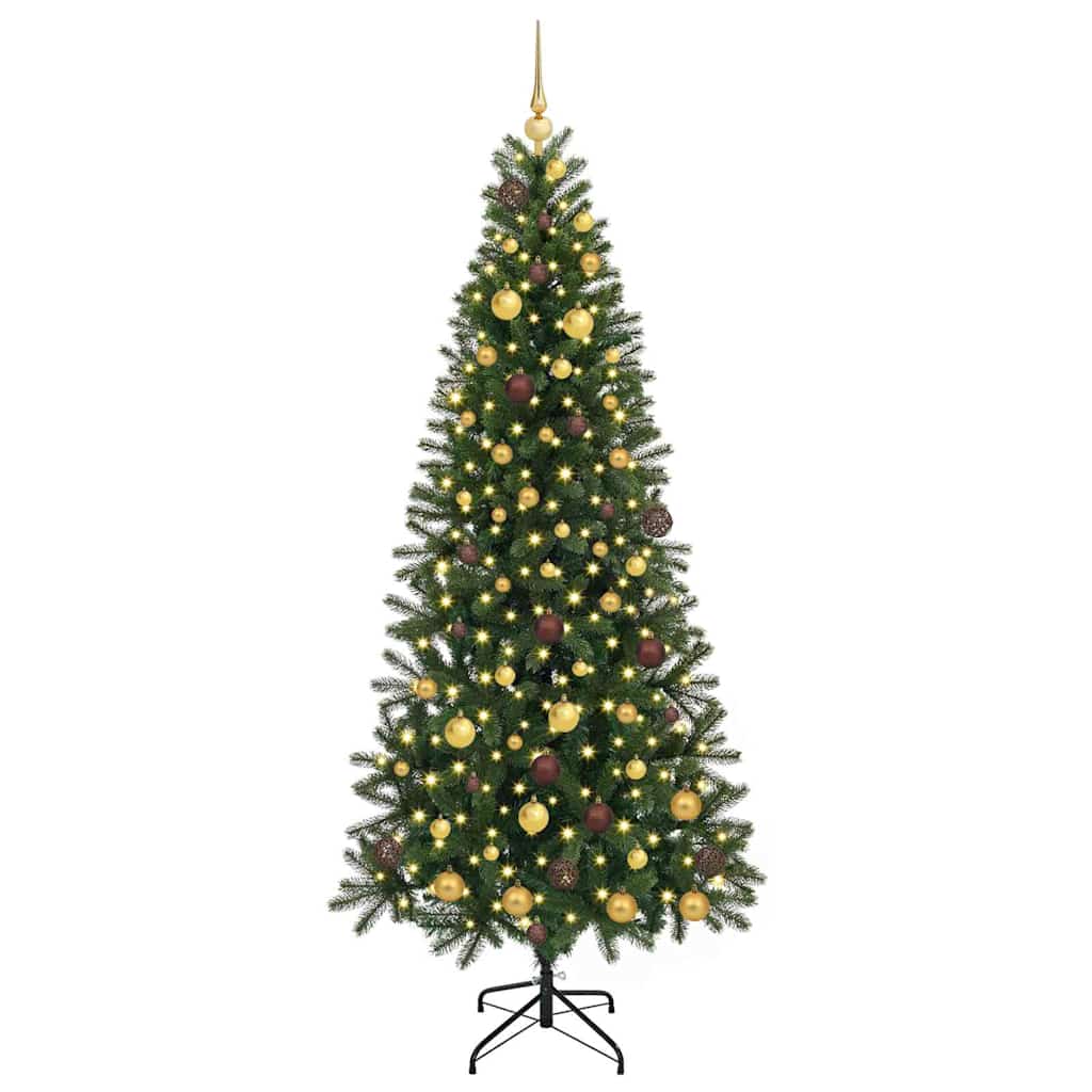 Artificial Christmas Tree with 300 LEDs Green 210 cm PE and PVC