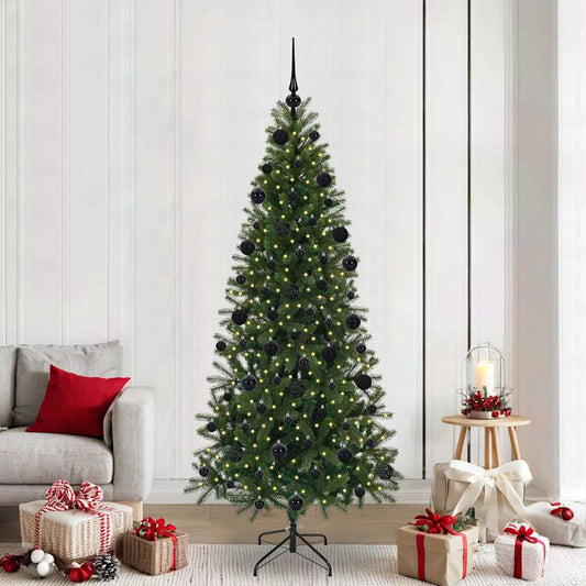 Artificial Christmas Tree with 300 LEDs Green 210 cm PE and PVC