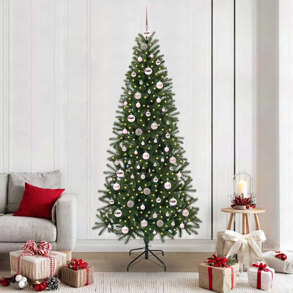 Artificial Christmas Tree with 300 LEDs Green 210 cm PE and PVC