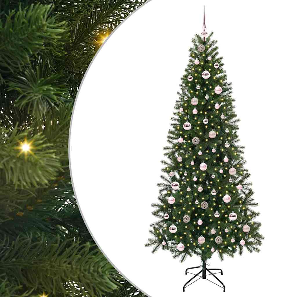 Artificial Christmas Tree with 300 LEDs Green 210 cm PE and PVC