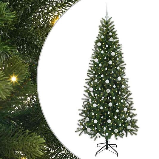 Artificial Christmas Tree with 300 LEDs Green 210 cm PE and PVC