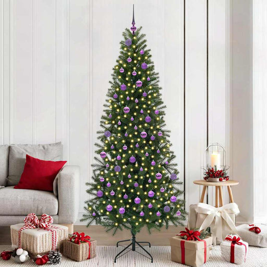 Artificial Christmas Tree with 300 LEDs Green 210 cm PE and PVC