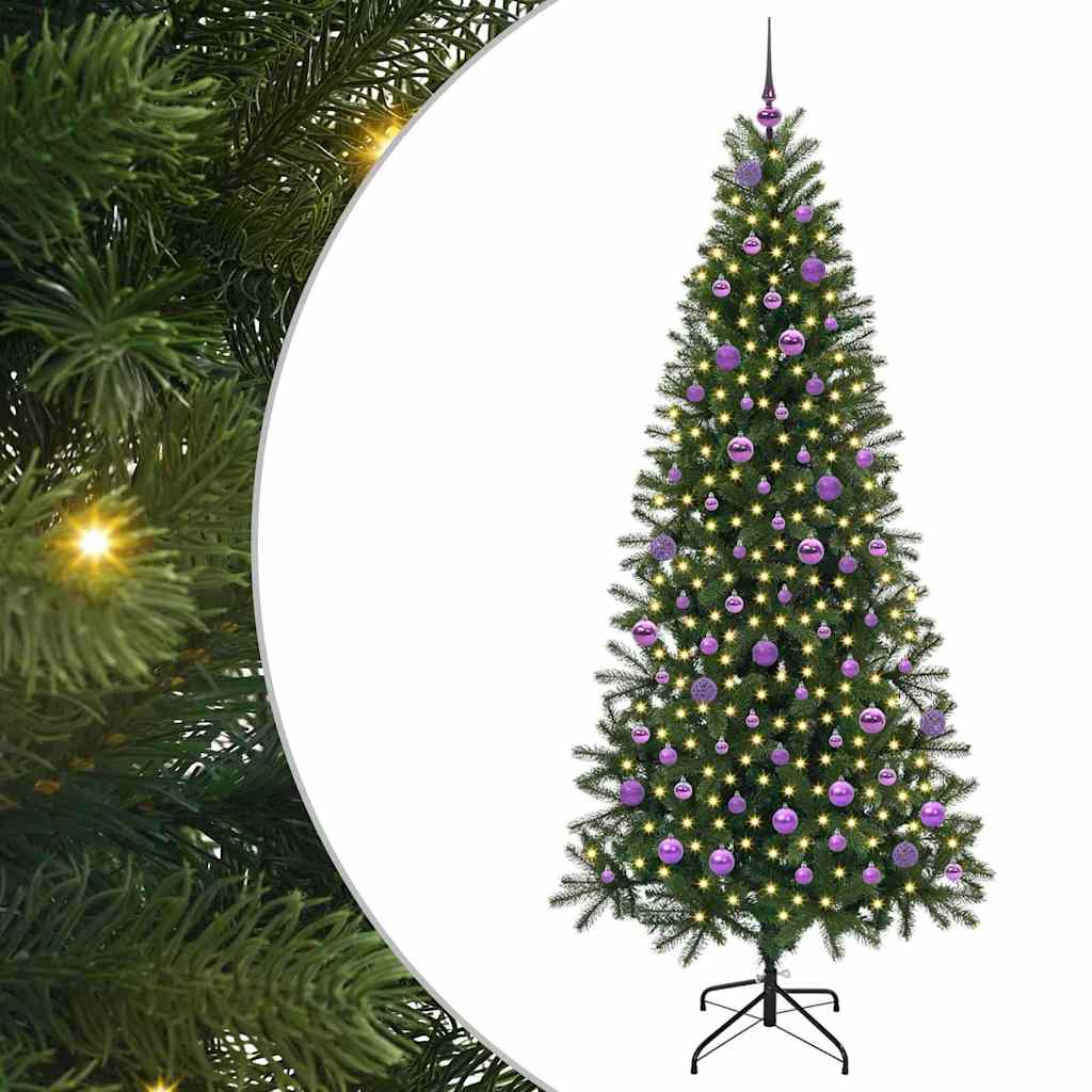 Artificial Christmas Tree with 300 LEDs Green 210 cm PE and PVC