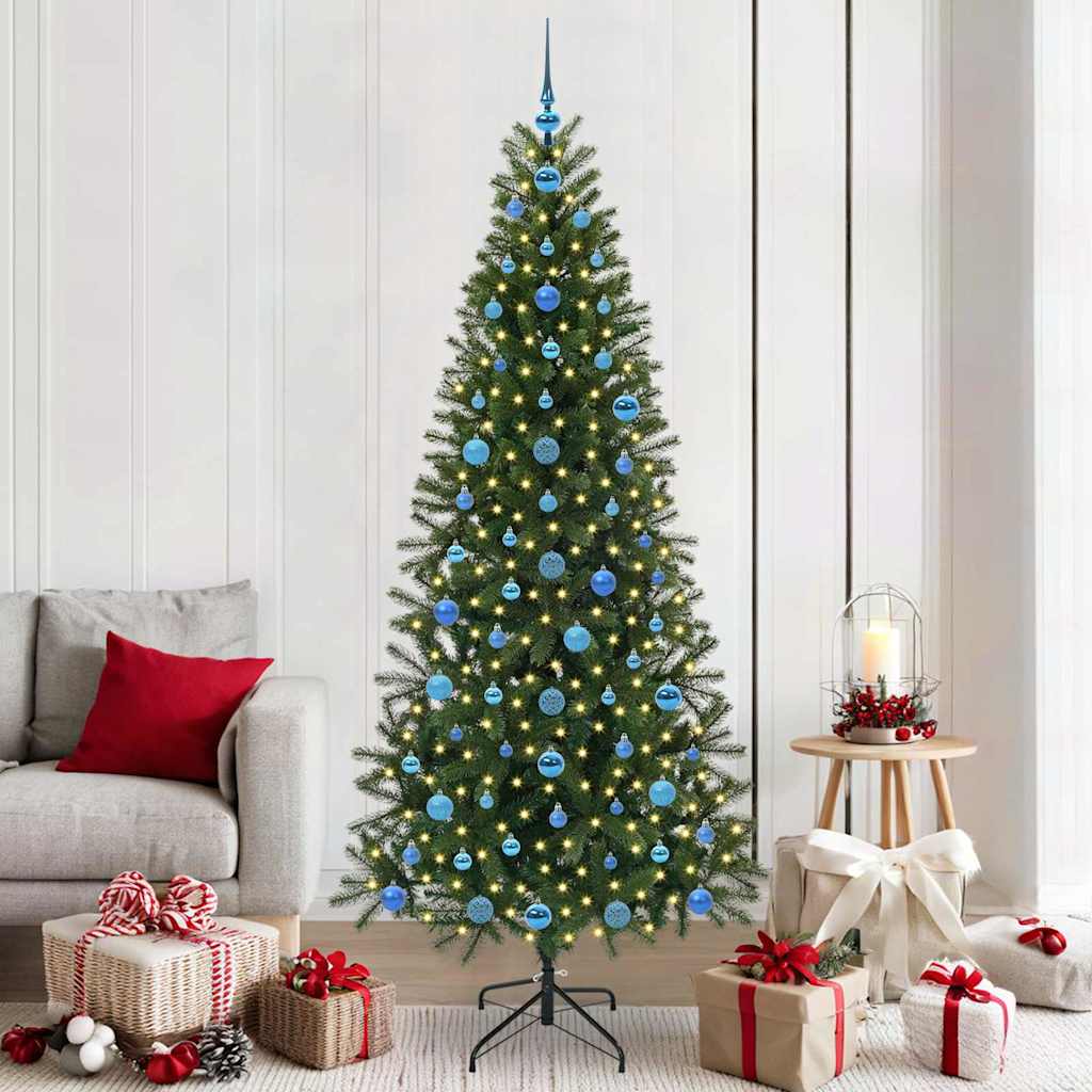 Artificial Christmas Tree with 300 LEDs Green 210 cm PE and PVC
