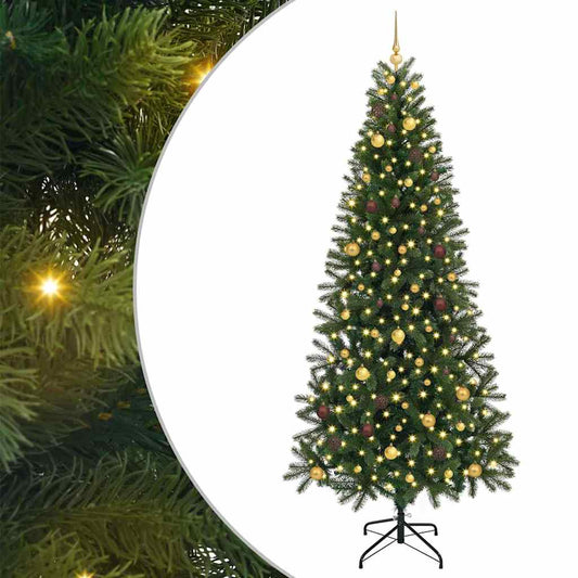 Artificial Christmas Tree with 300 LEDs Green 240 cm PE and PVC