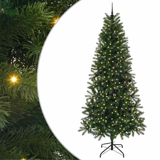Artificial Christmas Tree with 300 LEDs Green 240 cm PE and PVC