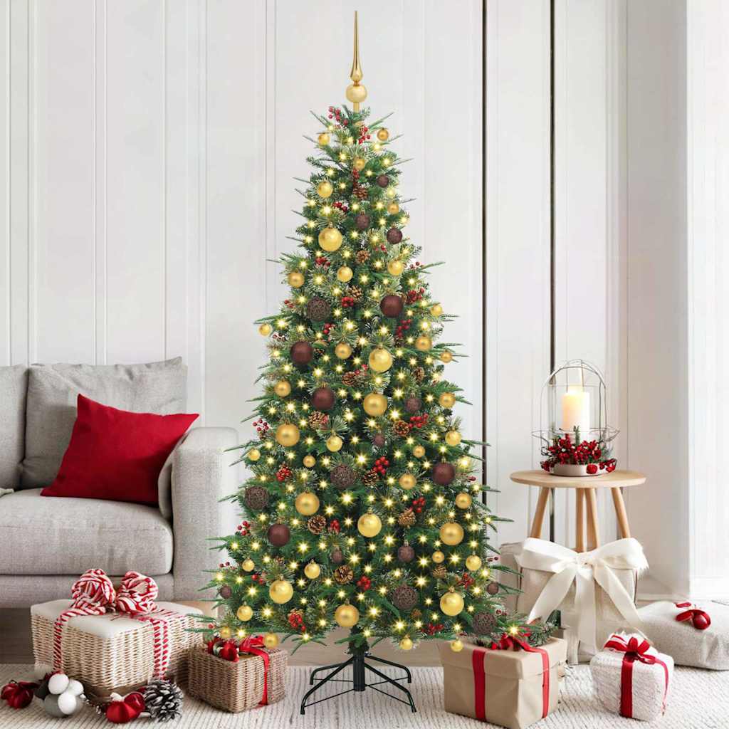 Artificial Hinged Christmas Tree Green 180 cm PE and PVC