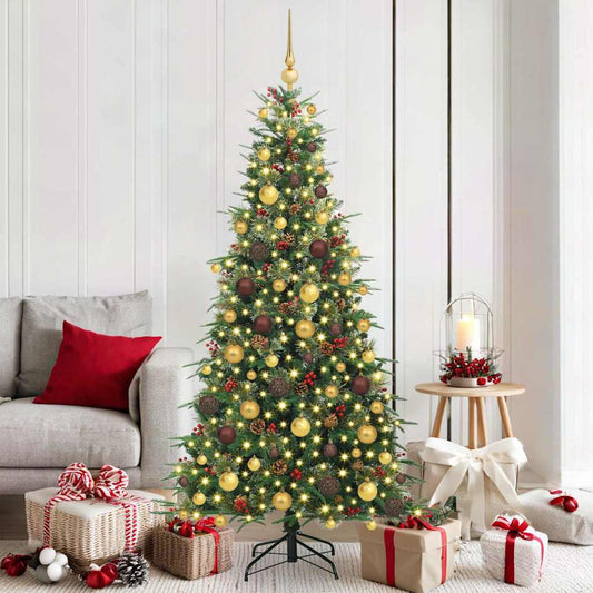 Artificial Hinged Christmas Tree Green 180 cm PE and PVC