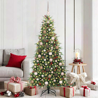 Artificial Hinged Christmas Tree Green 180 cm PE and PVC