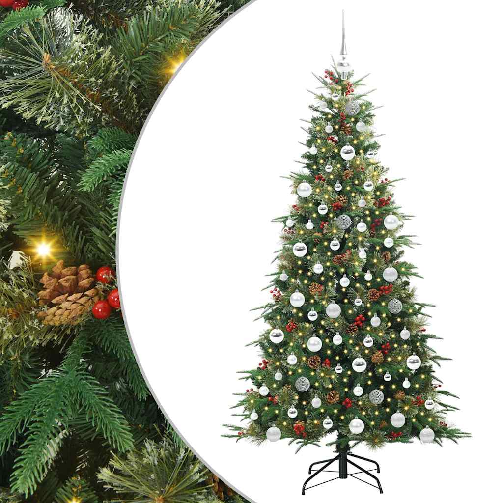 Artificial Hinged Christmas Tree Green 180 cm PE and PVC