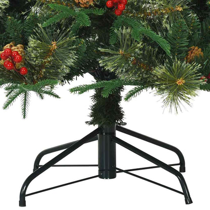 Artificial Hinged Christmas Tree Green 210 cm PE and PVC