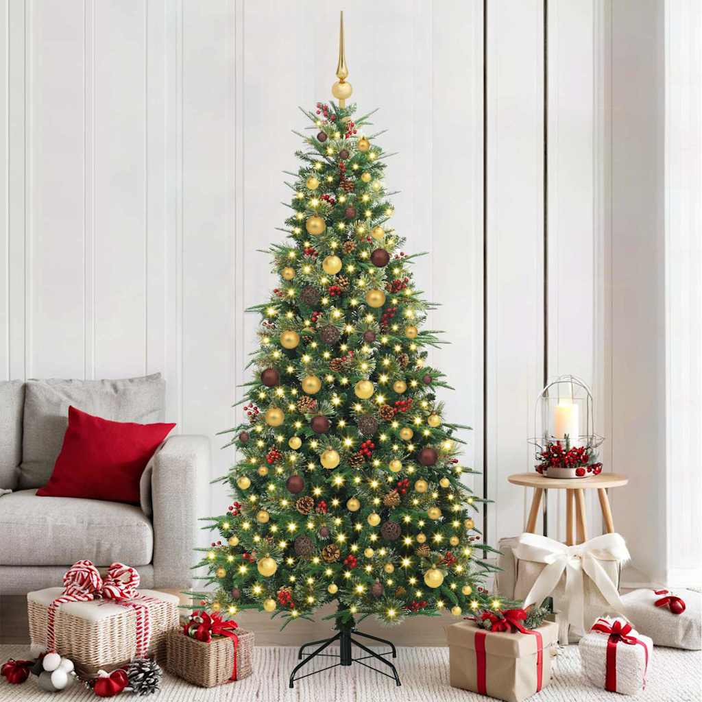 Artificial Hinged Christmas Tree Green 210 cm PE and PVC