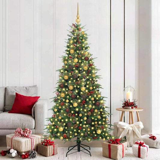 Artificial Hinged Christmas Tree Green 210 cm PE and PVC