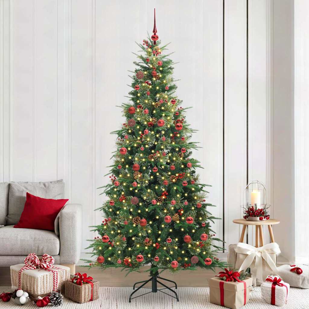 Artificial Hinged Christmas Tree Green 210 cm PE and PVC