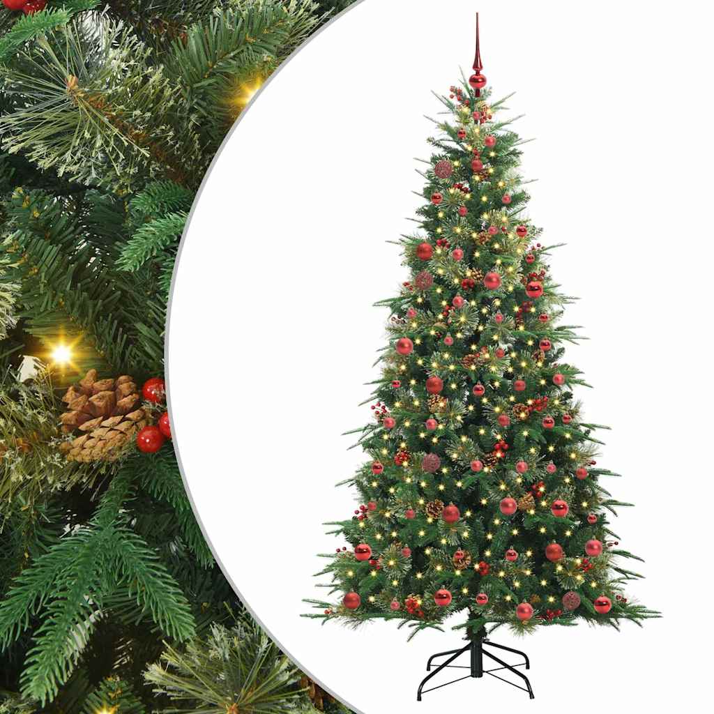 Artificial Hinged Christmas Tree Green 210 cm PE and PVC