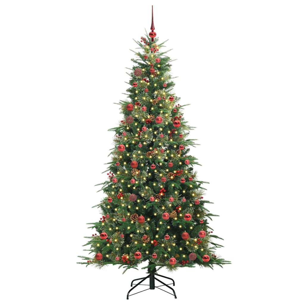 Artificial Hinged Christmas Tree Green 210 cm PE and PVC