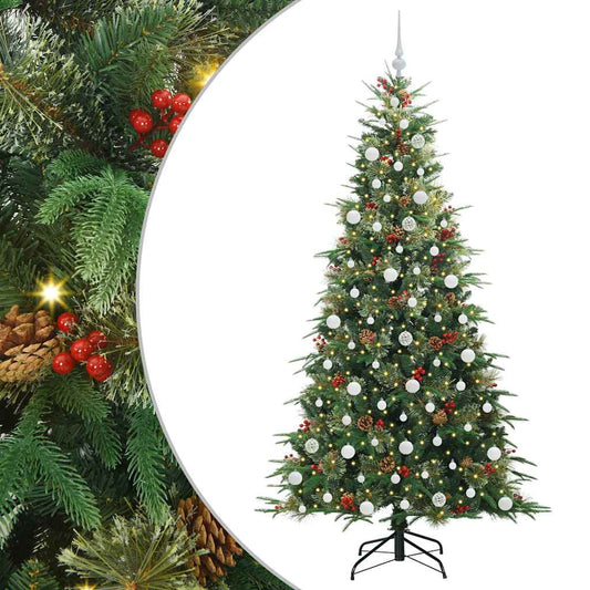 Artificial Hinged Christmas Tree Green 210 cm PE and PVC