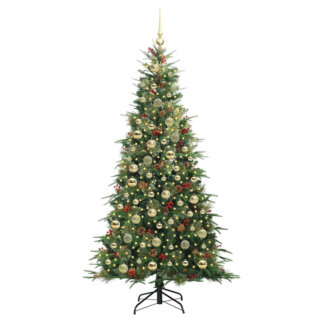 Artificial Hinged Christmas Tree Green 210 cm PE and PVC