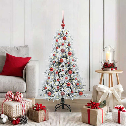 Artificial Hinged Christmas Tree White 120 cm PE and PVC