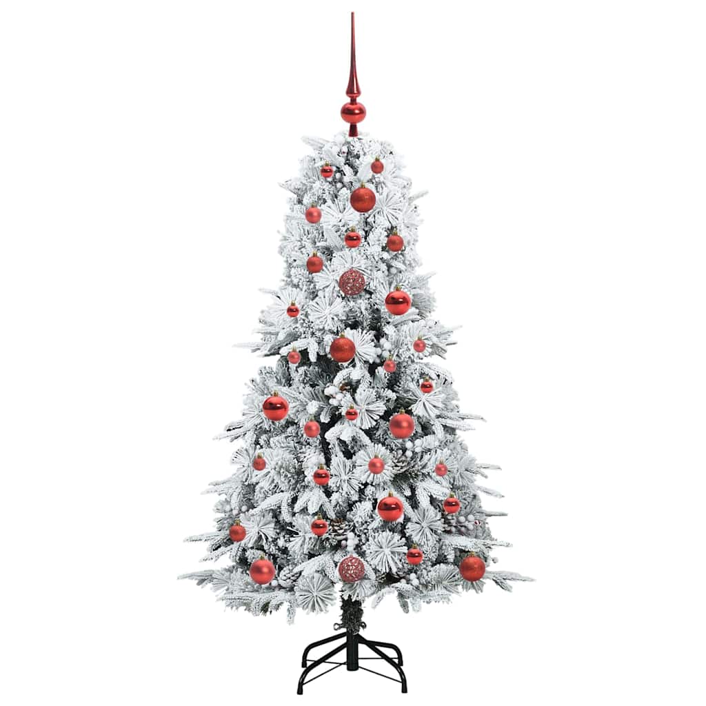 Artificial Hinged Christmas Tree White 120 cm PE and PVC