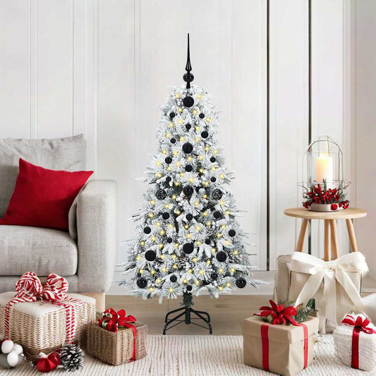 Artificial Hinged Christmas Tree White 120 cm PE and PVC